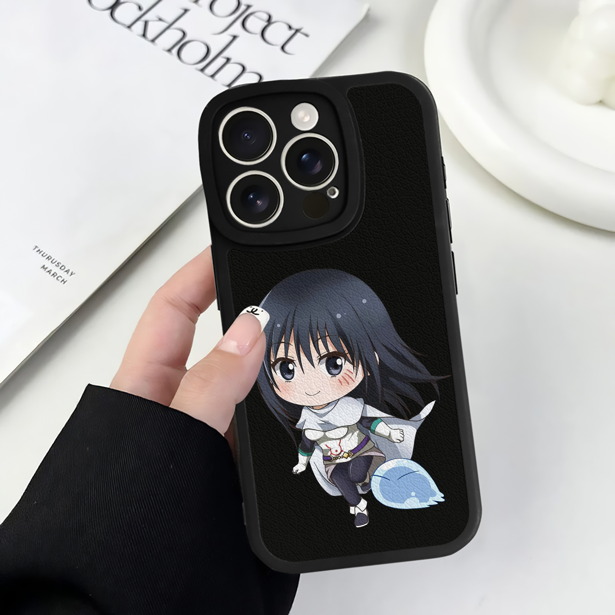 （画像用） 転スラ Regarding Reincarnated to Slime 【iPhone 16シリーズ対応】シリコンスマホケース（レザー調） 材質：シリコン